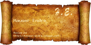 Hauser Endre névjegykártya